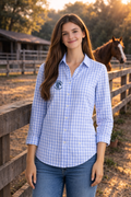 Camisa mujer cuadros azul TERCIO – estilo elegante español