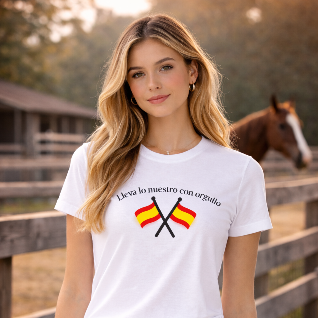 Camiseta mujer blanca “Lleva lo nuestro con orgullo” – TERCIO España